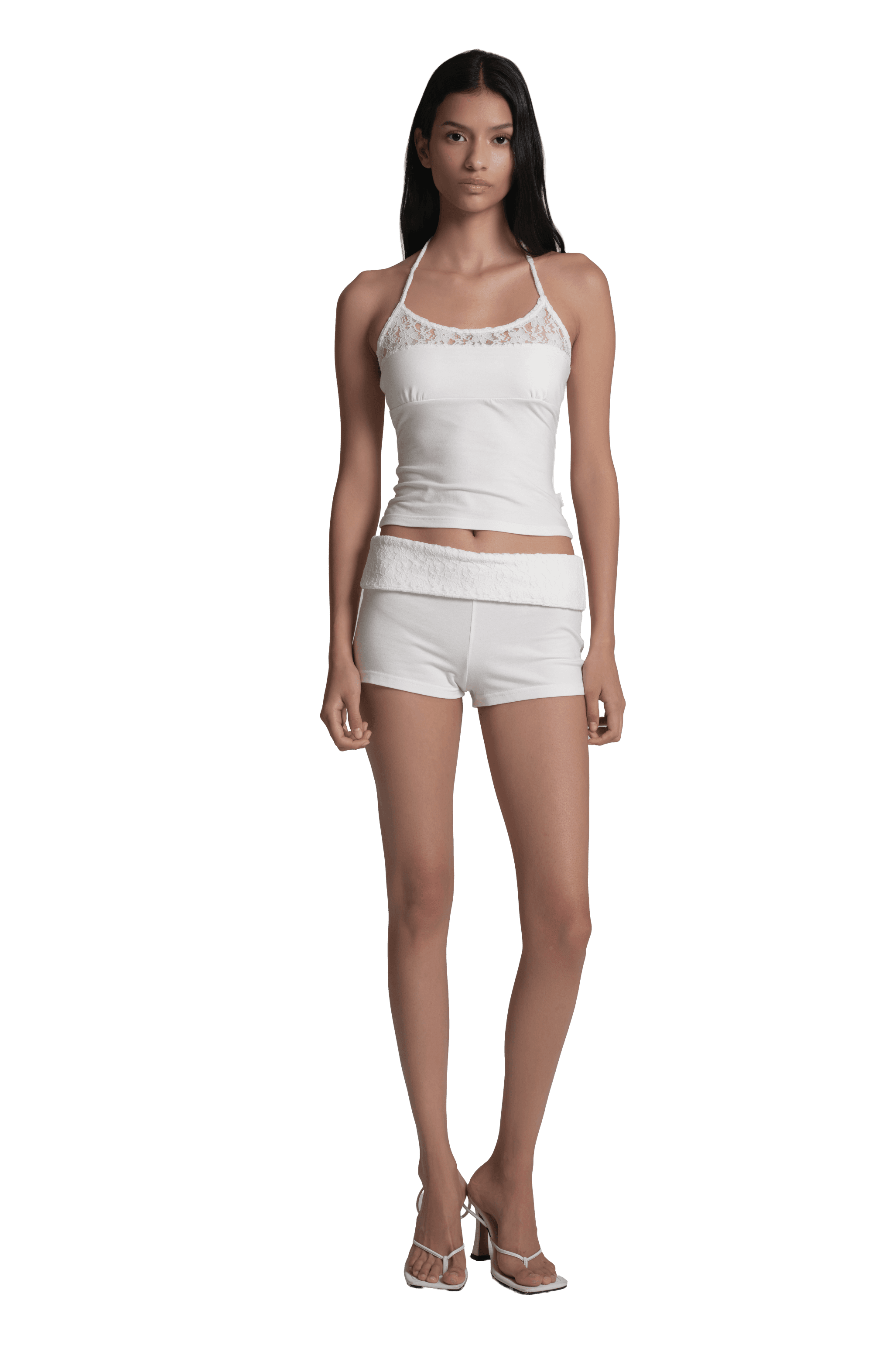 Caramel Lace Cami Top (White)