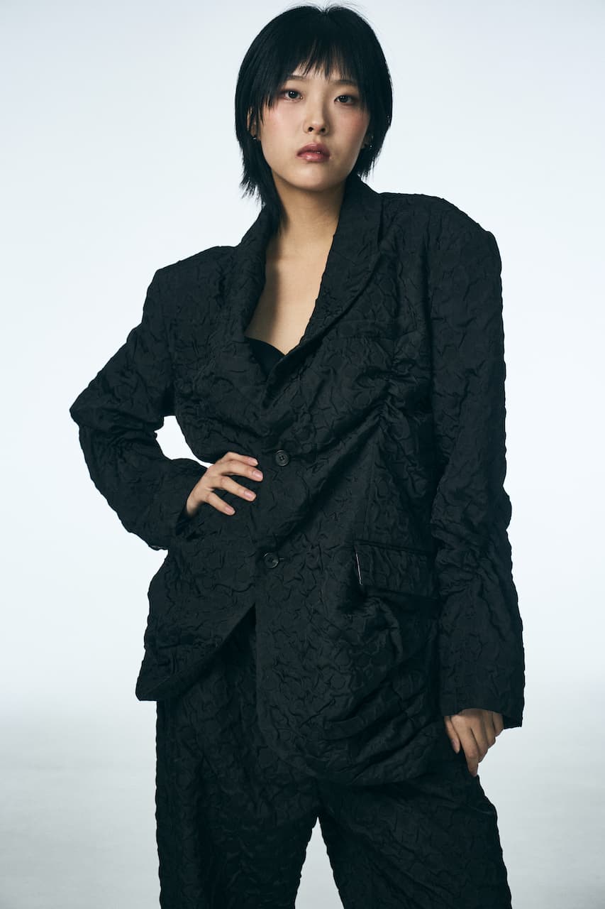 SHIRRING RAINDROP JACKET_BLACK