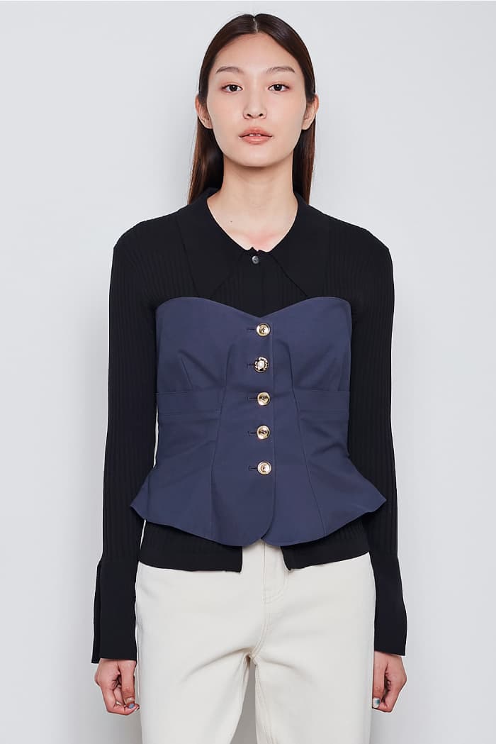 Marine Bustier - Navy